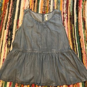 Sleeveless Denim Peplum Top Size Large